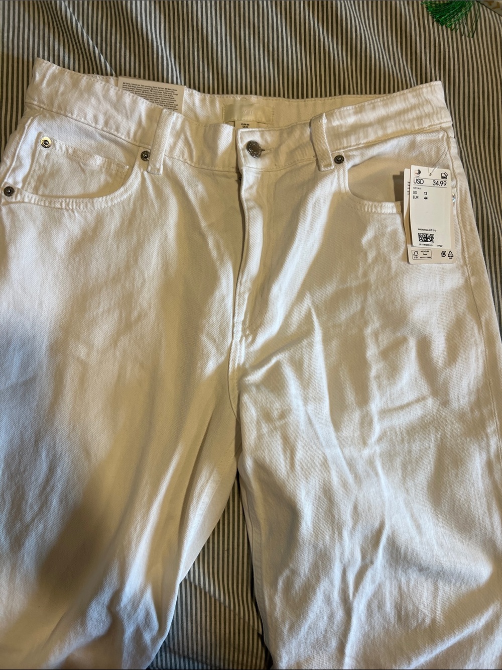 H&M White Wide-Leg Women’s Jeans